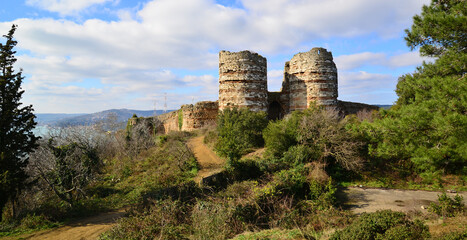 A view from the historic Yoros Castle in Istanbul, Turkey.