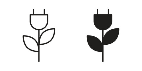 Green energy icon in trendy flat style design. Vector graphic illustration.