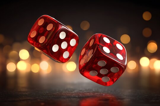 Red dice showing luck and risk concept
