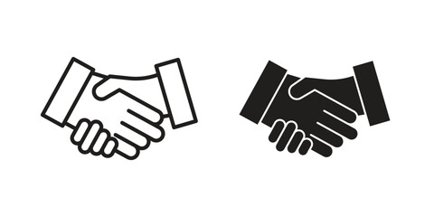 Handshake icon in trendy flat style design. Vector graphic illustration.
