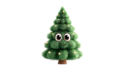 cartoon christmas tree with animate