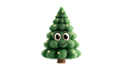 cartoon christmas tree with animate