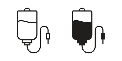 IV bag icon in trendy flat style design. Vector graphic illustration.