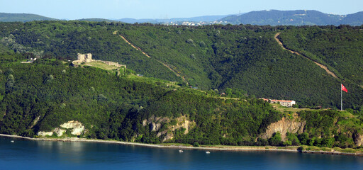 A view from the historic Yoros Castle in Istanbul, Turkey.