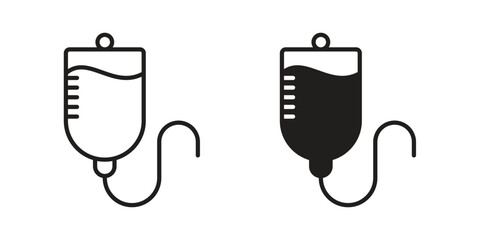 IV drip icon in trendy flat style design. Vector graphic illustration.