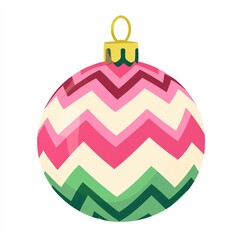 Obraz premium Christmas ornament ball christmas pattern zigzag.