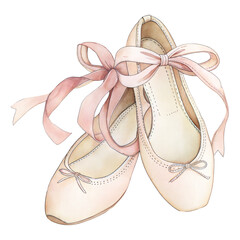 Watercolor Ballet Shoes Clipart – Pink Slippers with Ribbons PNG, Ballerina Shoes Illustration, Dance Clip Art, Ballet Nursery Art PNG