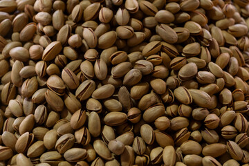 Organic Antep Pistachios Displayed at Local Market. Pile of Pistachio Nuts at Farmers Market. Traditional Market Stall Selling Pistachios.