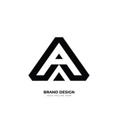 Letter A unique geometric stylish minimal logo