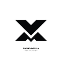 Letter V M X minimal geometric monogram logo