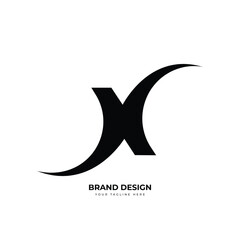 Letter X modern flat stylish unique monogram logo