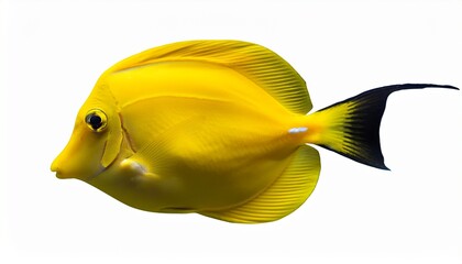 isolated brightly colored yellow tang fish