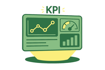 Innovative dashboard design with kpi metrics and data visualization in neon style