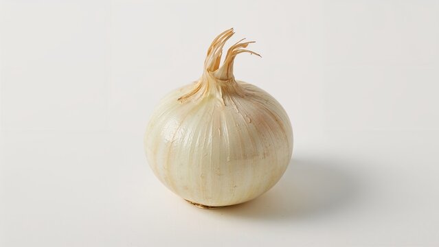 A whole garlic bulb on a white background.