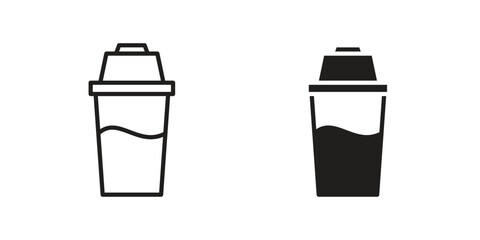 Protein shake icon in trendy flat style design. Vector graphic illustration.