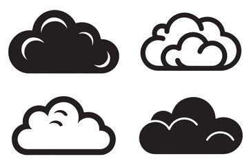 Weather and cloud computing icon set with sun rain and snow symbols in vector design