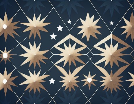 geometric hexagon pattern with star accents modern design aesthetic