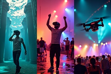 Time-lapse: Journey into the Past with Virtual Reality - Underwater Fashion Extravaganza - Neon Street Dance Showdown - Aerial Glimpse of Music Festival Magic
