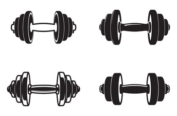 Chrome dumbbell isolated on white background for fitness and weight training