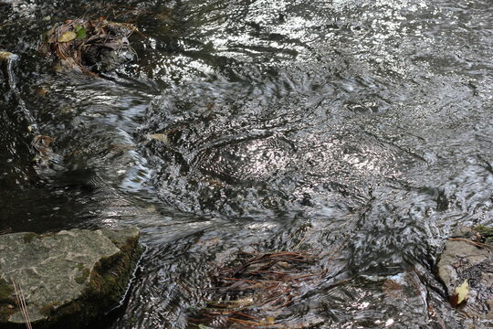 Water currents flowing in the river.