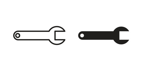 Wrench icon in trendy flat style design. Vector graphic illustration.