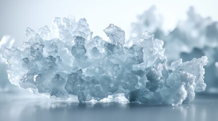 Obraz premium Aerogel foam translucent ultra-light material cluster laboratory surface side lighting revealing transparent crystalline structure ethereal properties clean background