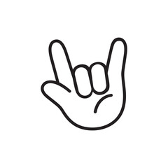 Hand making rock and roll gesture
