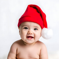 baby in santa hat