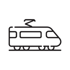 Modern highspeed train icon, symbolizing fast transportation and efficient travel