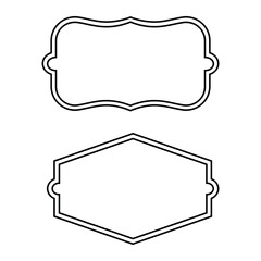 vintage frame outline vector design with white background