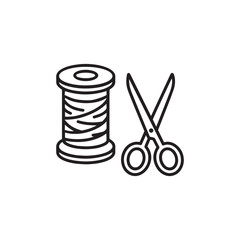 Spool of thread and scissors