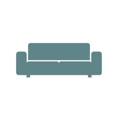 Vector silhouette of a two-seater sofa or couch, symbolizing home furniture, comfort, interior design, relaxation, and domestic life.