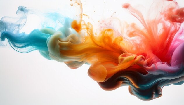abstract swirl of colorful smoke or ink in water over a white background representing imagination and creative flow with open copy space - Powered by Adobe