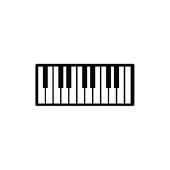 Fototapeta premium Vector silhouette of a piano or keyboard section, symbolizing music, composition, performance, audio technology, and entertainment.