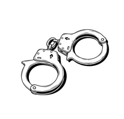 Handcuffs Vintage Engraving