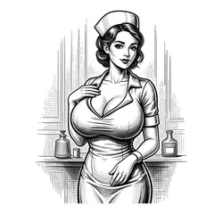 Vintage Nurse Illustration
