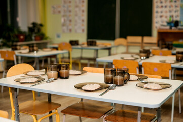food on the kindergarten table