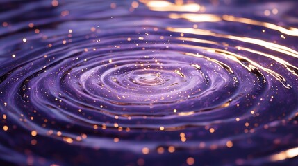 Holographic wave fields spiral ripples luminous particles purple orange bokeh light interference patterns laser diffraction abstract physics visualization