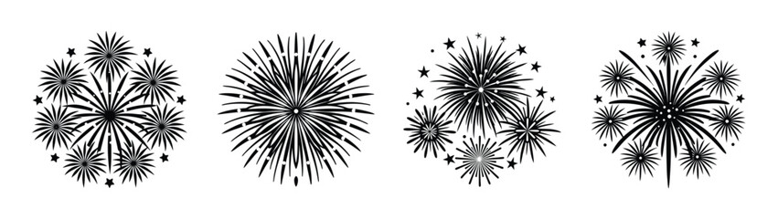 Celebration fireworks display vector illustration for new year eve party and festive events design