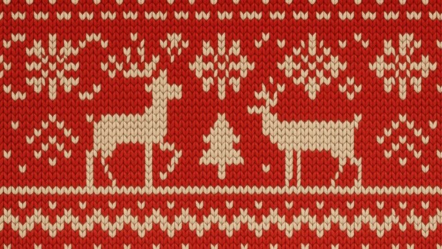 Festive knitted reindeer pattern desktop wallpaper