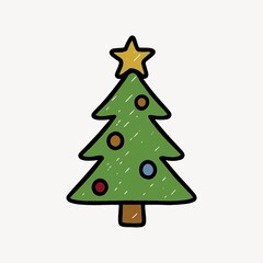 Festive Christmas tree illustration.