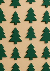 Obraz premium Minimalist evergreen tree pattern