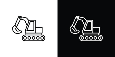 Excavator icon concept symbol design. logo template EPS