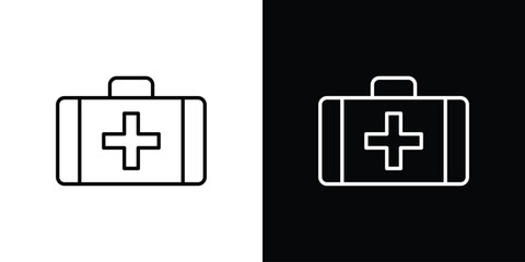 First aid kit icon concept symbol design. logo template EPS