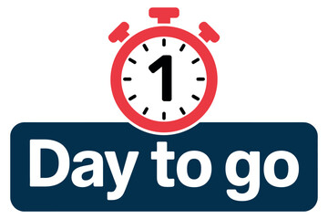 Obraz premium A stopwatch icon indicating one day remaining until an event or deadline
