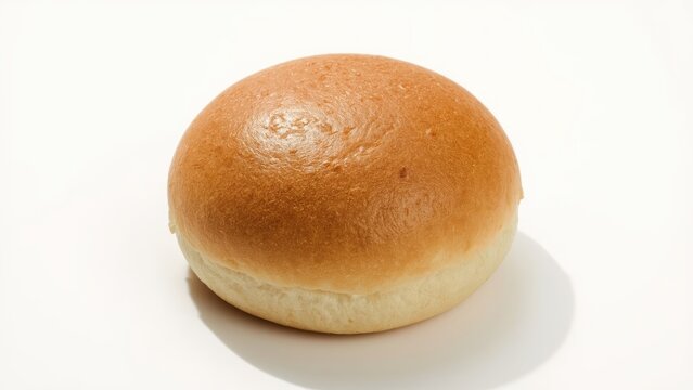 Plain bread roll on a white background.