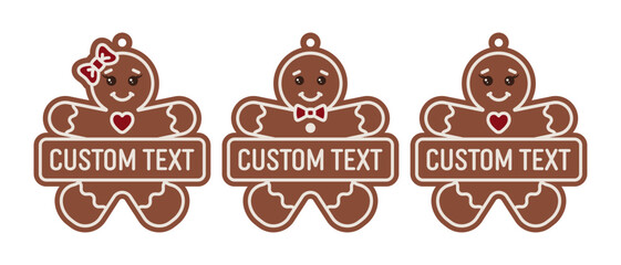 Gingerbread Cookie Name Tag Frames | Personalized Christmas Ornaments for Baby