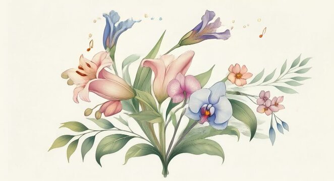 Animation Where Each Flower Type Has Its Own Personality! The Orchids Could Slowly Unfurl Their Petals With A Graceful, Balletic Movement