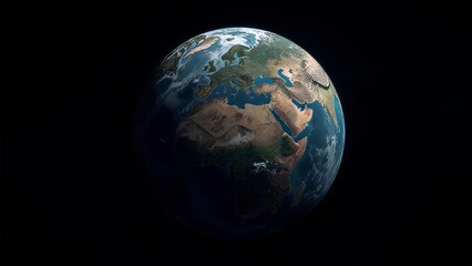 planet Earth on a black monochromatic background