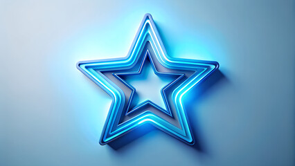 Fototapeta premium Multi-Layered Blue Glow Star – High-Resolution Radiant Light Effect on White Background